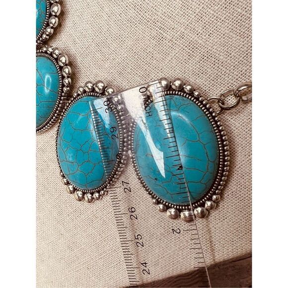 New Fashion Jewelry Set Southwest Faux Turquoise Statement Necklace Matching - Picture 5 of 15